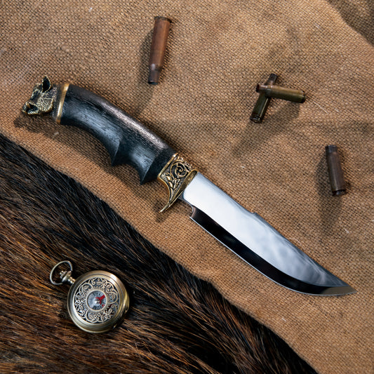Mirror Traveller Utility Knife with Oak Wood Handle