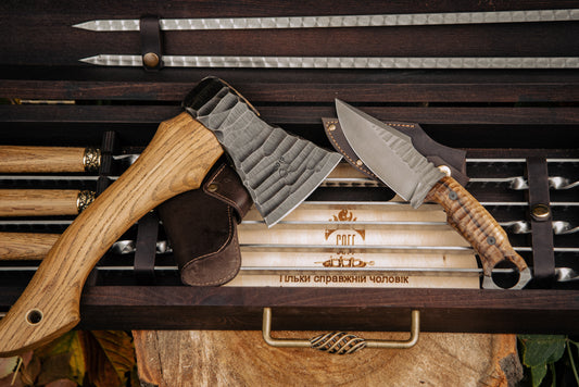 Handcrafted BBQ Skewer Gift Set with Premium Grill Tools and Storage Case