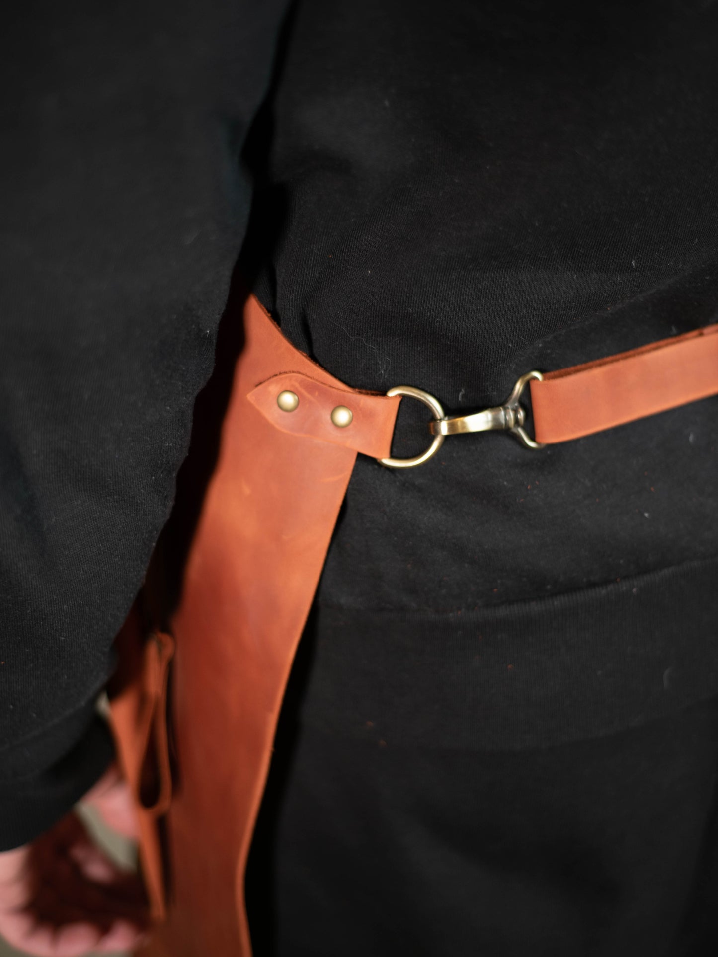 Crazy Horse Leather BBQ Apron with Utility Pockets