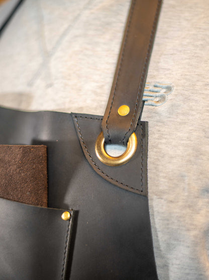 Handcrafted Leather BBQ Apron with Utility Pockets