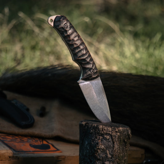 Fulltang Utility Knife with Textured Micarta Handle