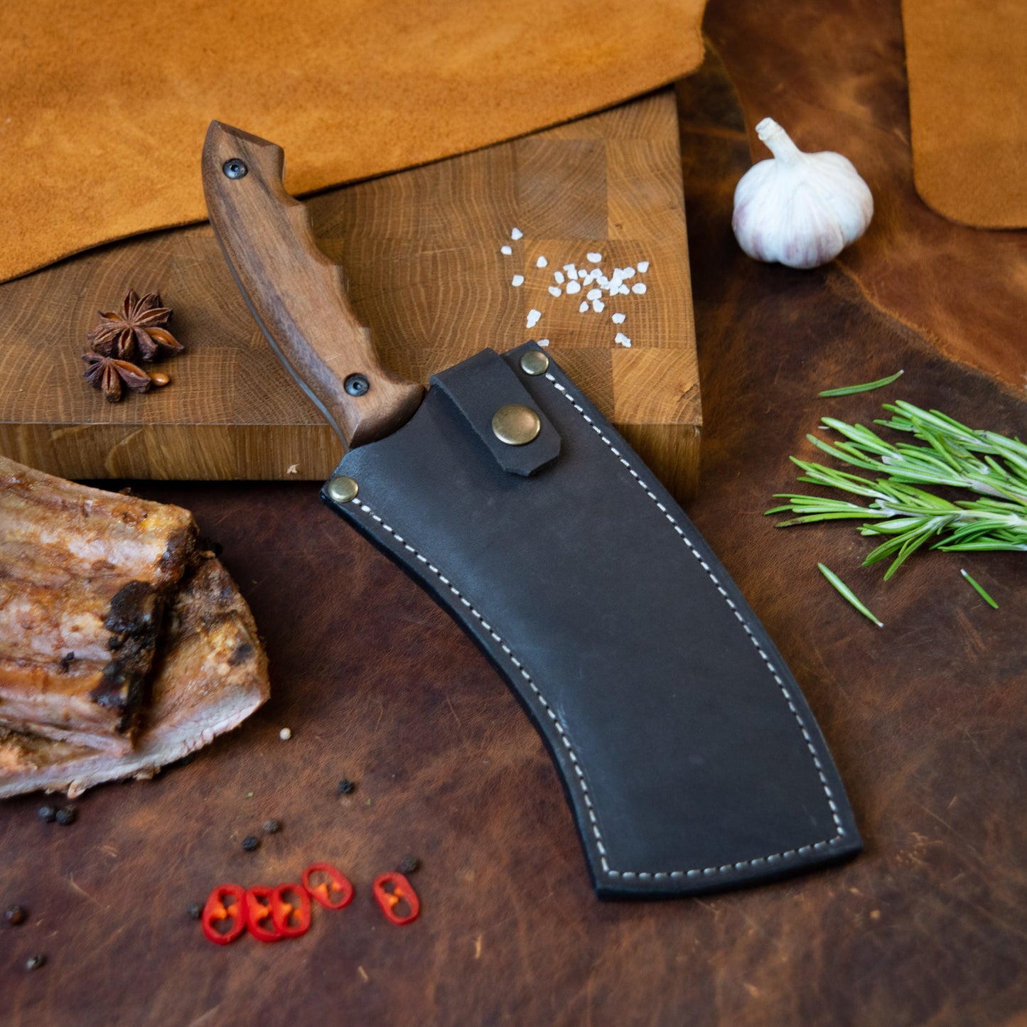 "Crescent" Handmade Cleaver Knife