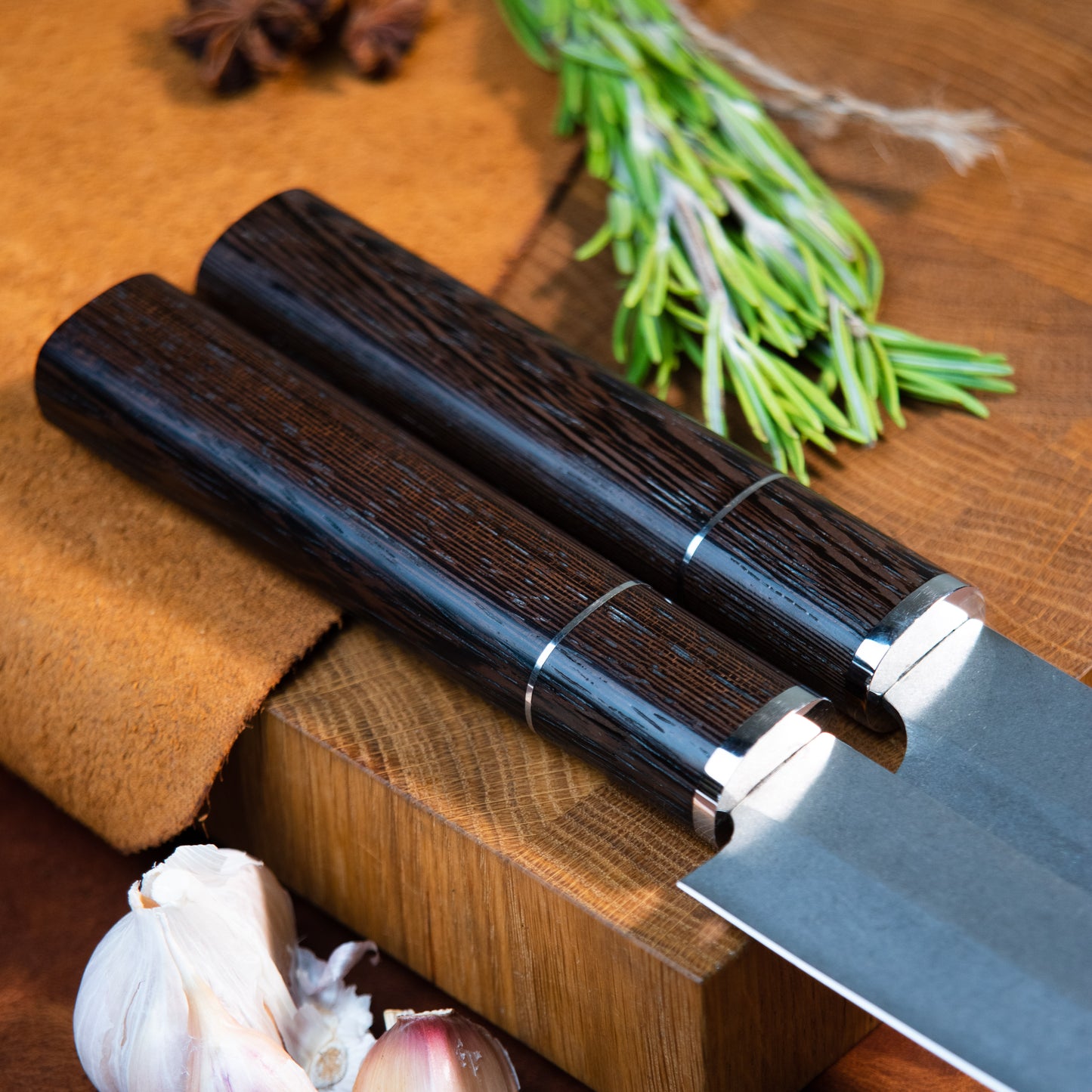“Santoku Duet” Handmade Kitchen Knife Set