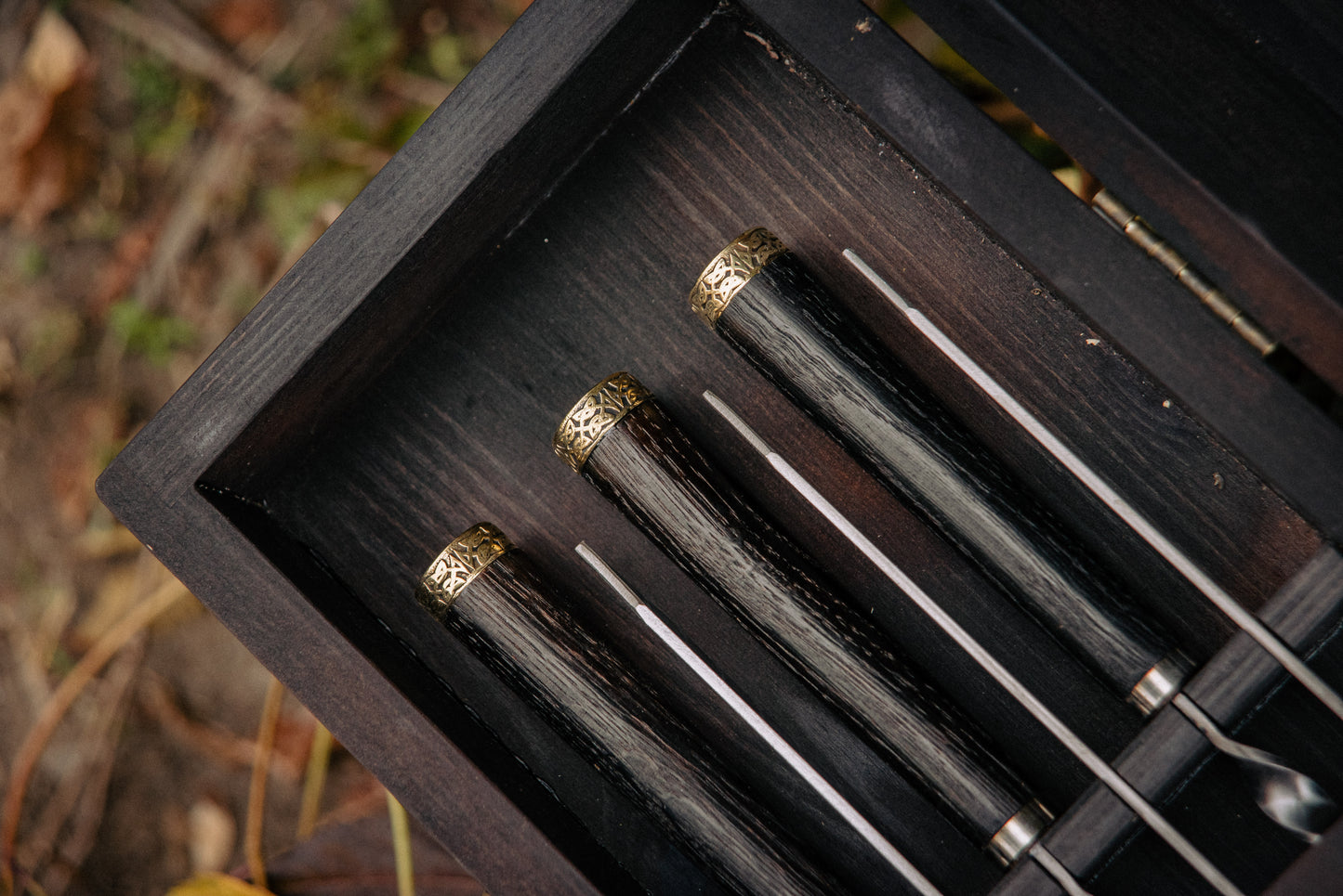 Premium BBQ Grill Set in Wooden Storage Case