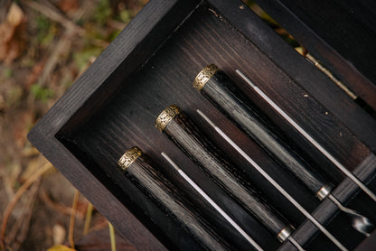 Premium BBQ Grill Set in Wooden Storage Case