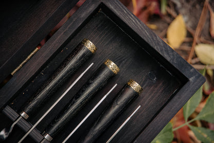Premium BBQ Grill Set in Wooden Storage Case