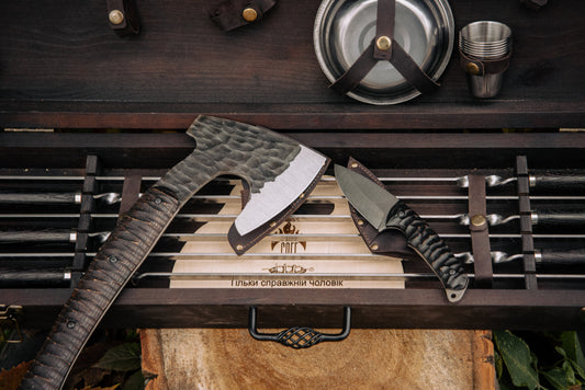 Premium BBQ Grill Set in Wooden Storage Case
