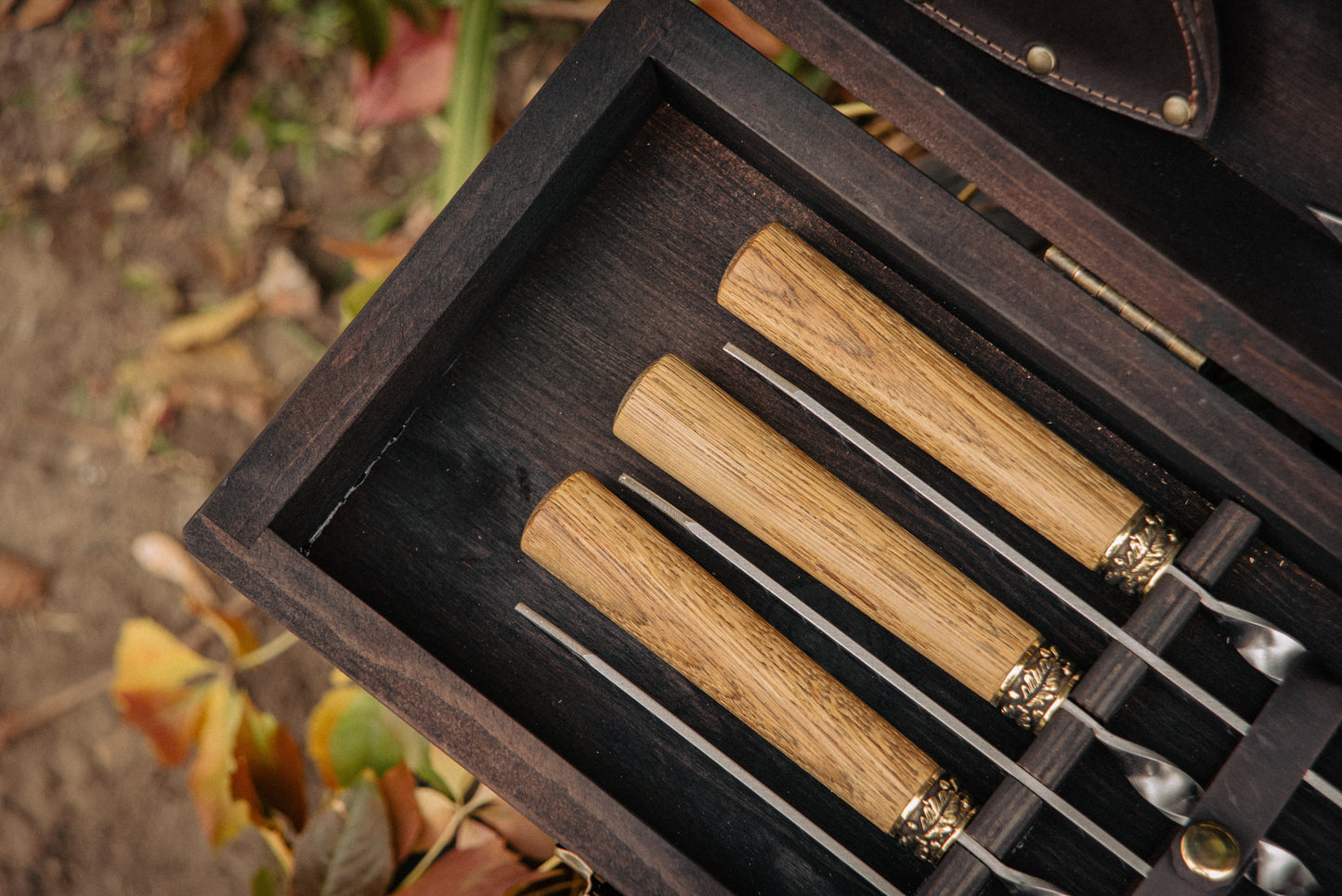 Handcrafted BBQ Skewer Gift Set with Premium Grill Tools and Storage Case