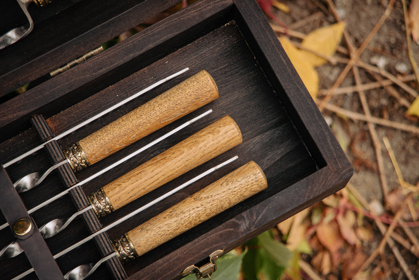 Handcrafted BBQ Skewer Gift Set with Premium Grill Tools and Storage Case