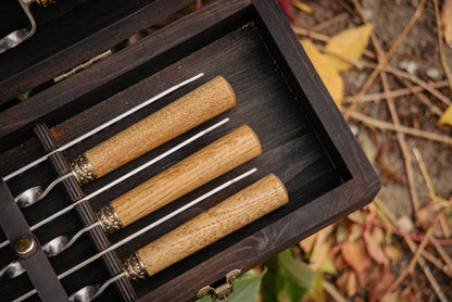 Handcrafted BBQ Skewer Gift Set with Premium Grill Tools and Storage Case
