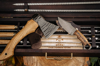 Handcrafted BBQ Skewer Gift Set with Premium Grill Tools and Storage Case