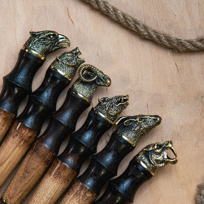 Handcrafted BBQ Skewer Set in Leather Storage Case