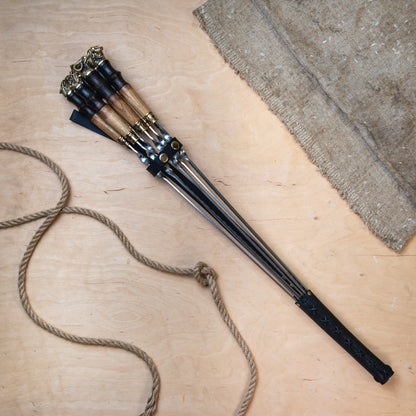 Handcrafted BBQ Skewer Set in Leather Storage Case