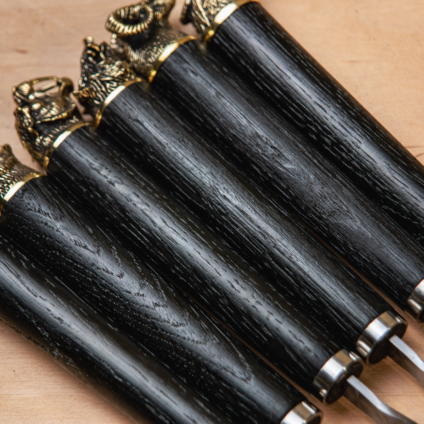 Handcrafted Stainless Steel BBQ Skewer Set with Leather Quiver