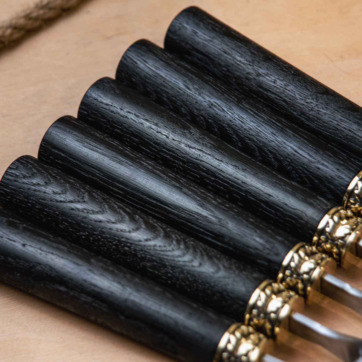 Handcrafted BBQ Skewer Set with Leather Quiver & Double Skewer