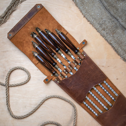 BBQ Skewer Set with Oak Handles & Bronze Accents