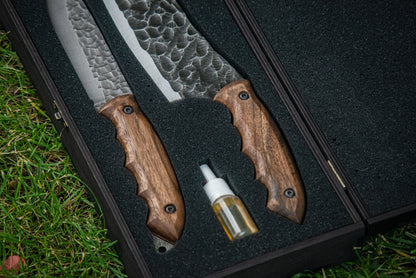 "Combo 01" – Handmade Cleaver & Knife in Wooden Gift Box
