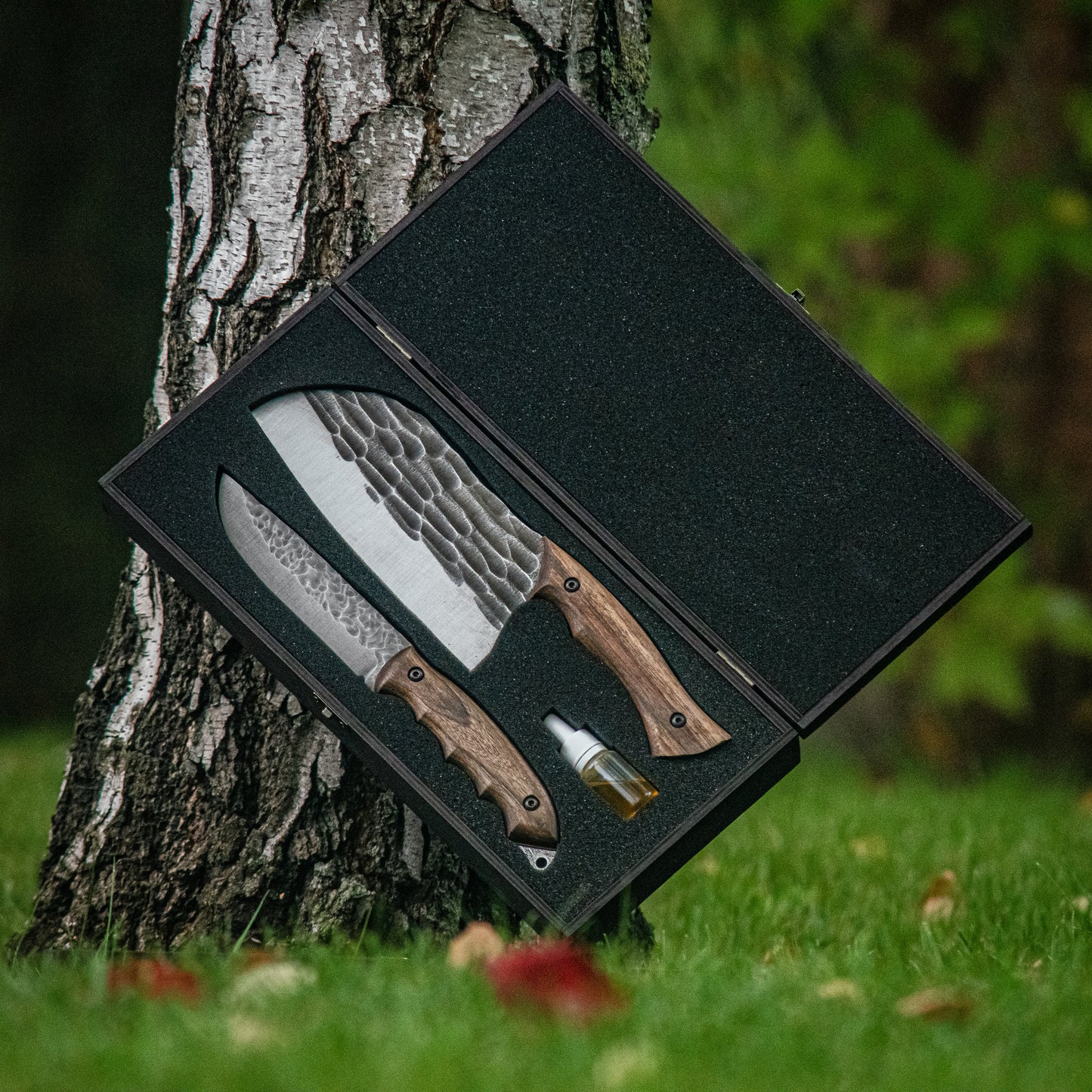 "Combo 04" – Handmade Cleaver & Knife in Wooden Gift Box