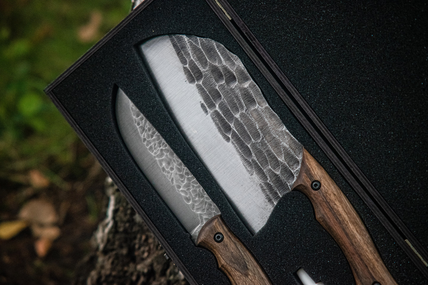 "Combo 04" – Handmade Cleaver & Knife in Wooden Gift Box