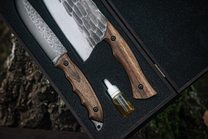 "Combo 04" – Handmade Cleaver & Knife in Wooden Gift Box