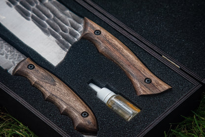 "Combo 04" – Handmade Cleaver & Knife in Wooden Gift Box