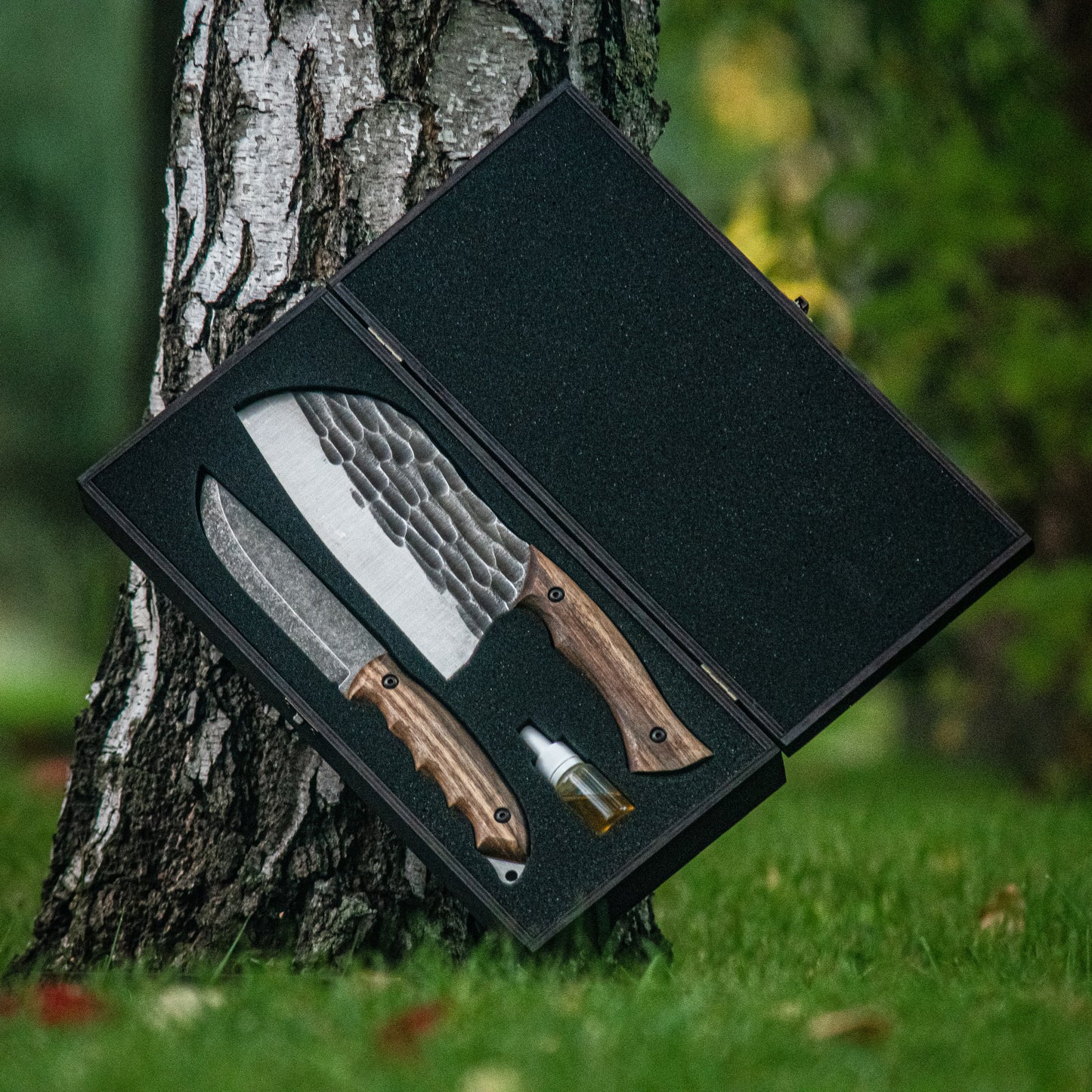 "Combo 03" – Handmade Cleaver & Knife in Wooden Gift Box