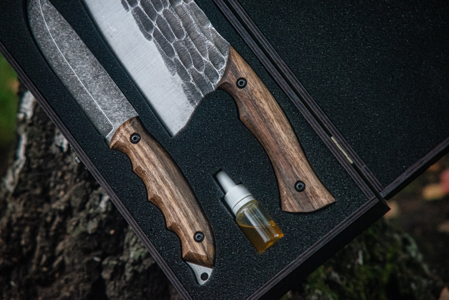 "Combo 03" – Handmade Cleaver & Knife in Wooden Gift Box