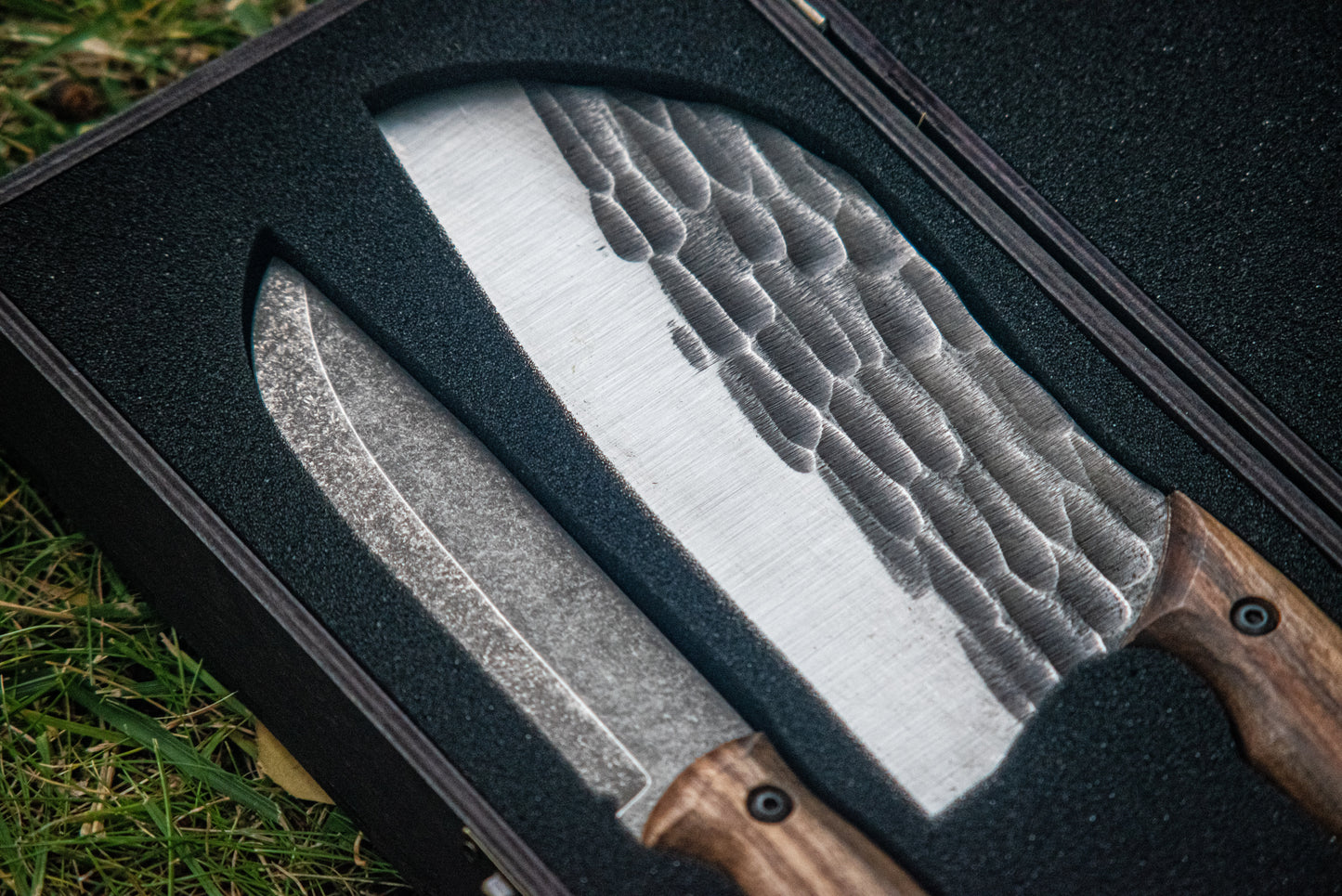 "Combo 03" – Handmade Cleaver & Knife in Wooden Gift Box