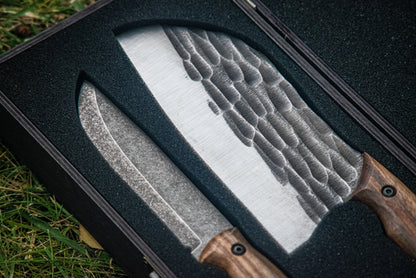 "Combo 03" – Handmade Cleaver & Knife in Wooden Gift Box