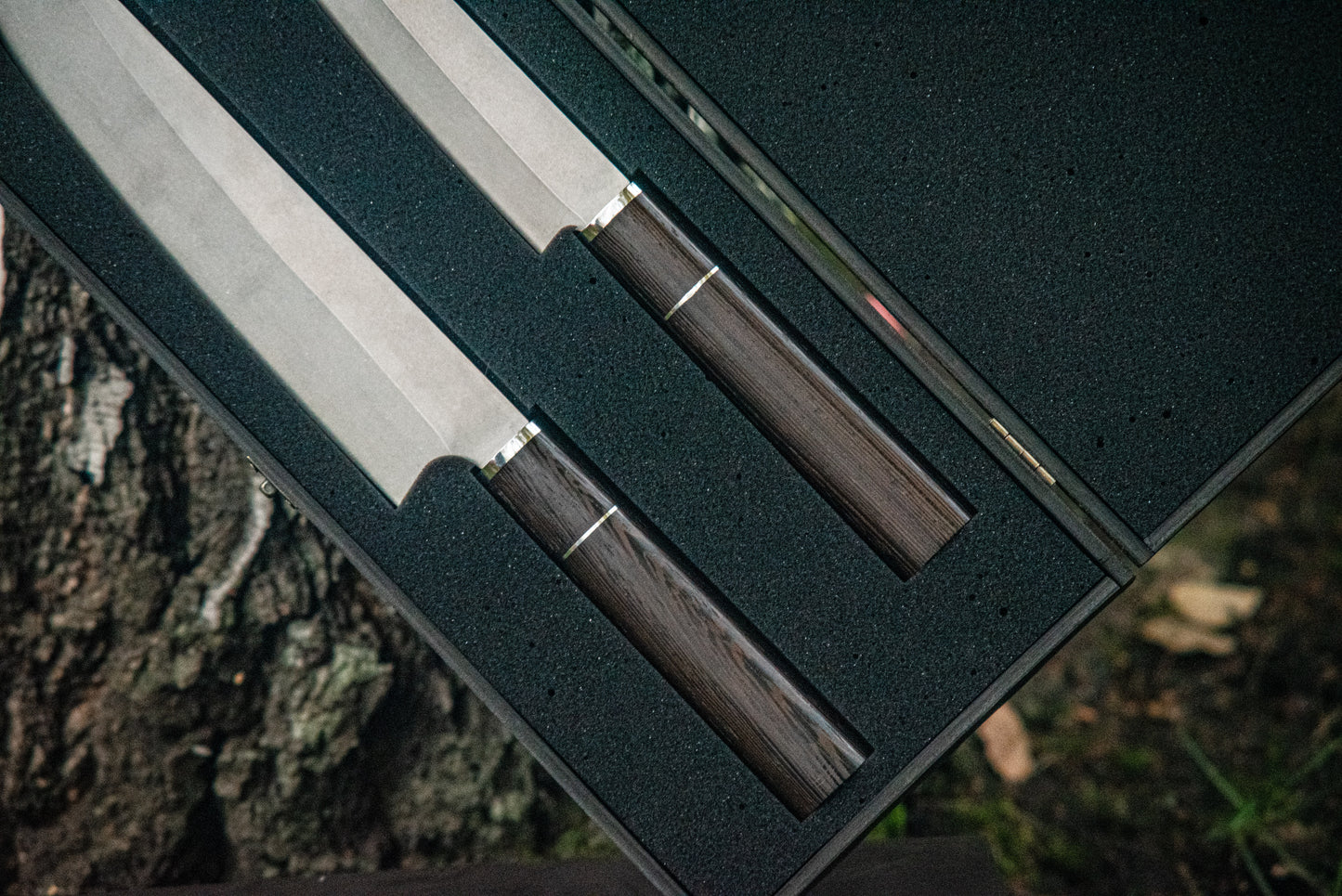 “Santoku Duet” – Handmade Author’s Chef Knifes in Wooden Box