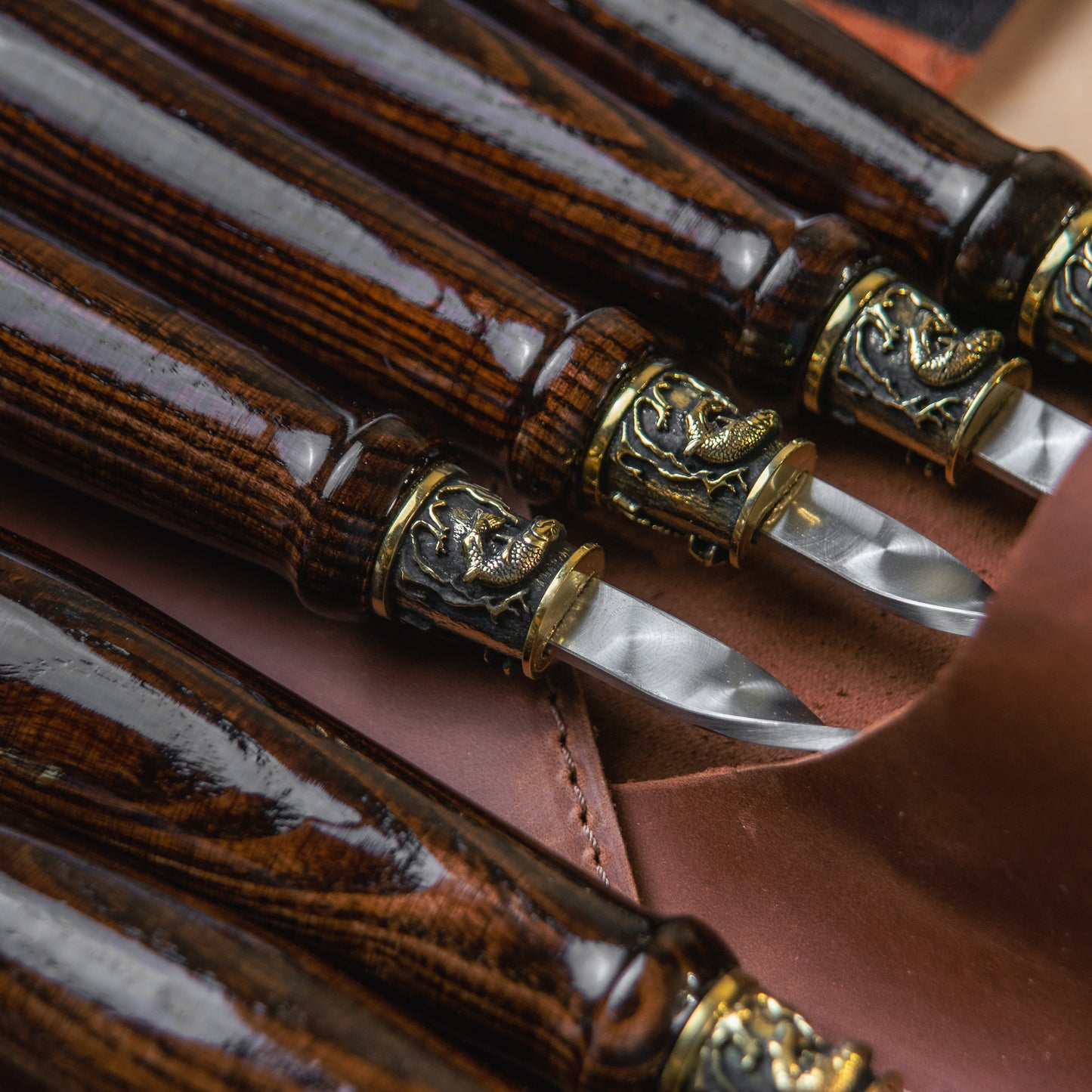 Premium BBQ Skewer Set with Leather Storage Case