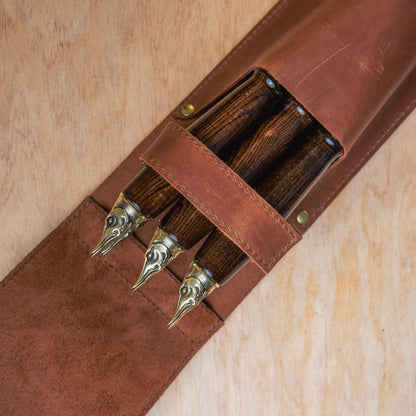 Premium BBQ Skewer Set with Leather Storage Case