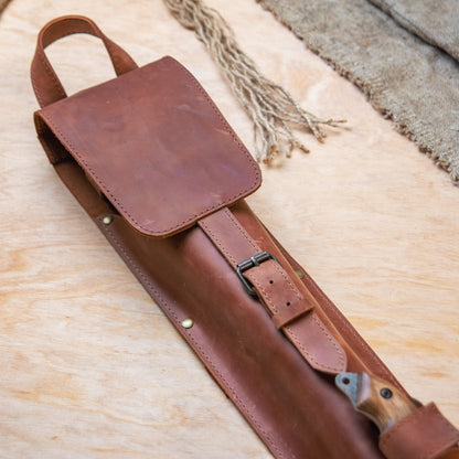 BBQ Skewer Set with Oak Handles & Leather Case