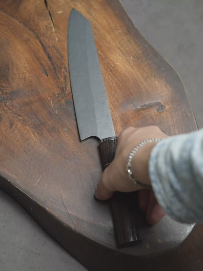 “Santoku Duet” – Handmade Author’s Chef Knifes in Wooden Box